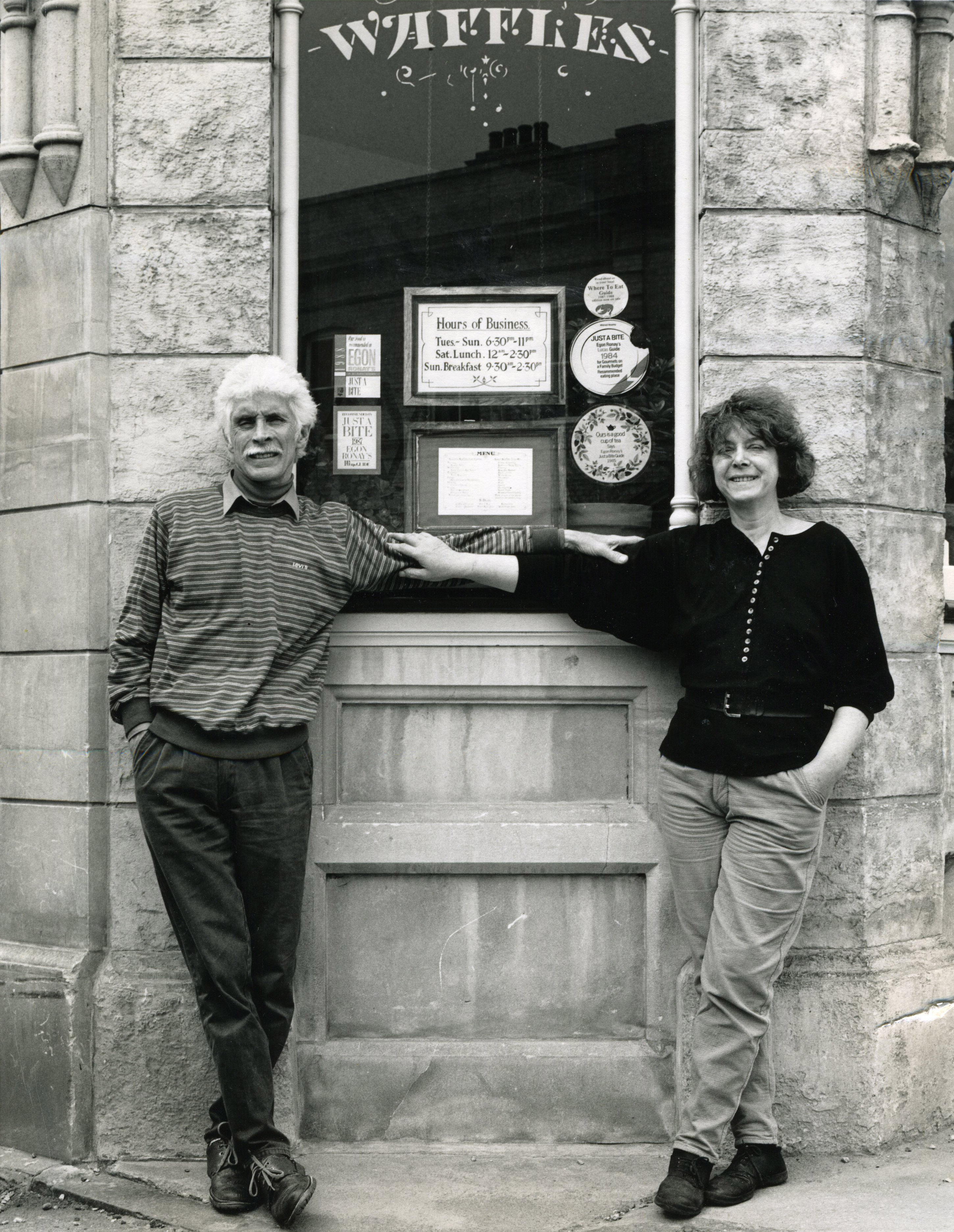 Pat and Virginia outside Castle Hill Waffles