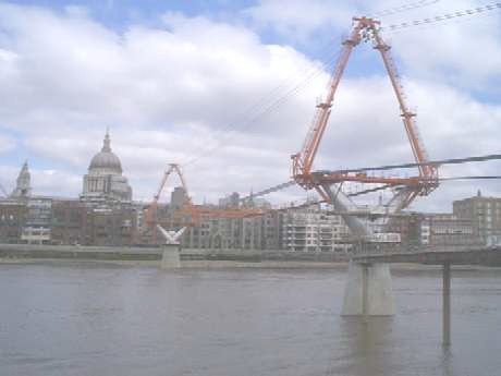[Millennium Bridge construction]